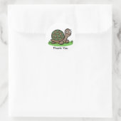 Sticker Rond Merci tortue drôle (Sac)