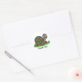 Sticker Rond Merci tortue drôle (Enveloppe)