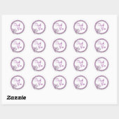 Sticker Rond Merci/Tourbillon pourpre (Feuille)