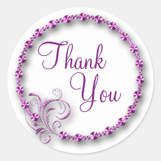 Sticker Rond Merci/Tourbillon pourpre (Devant)
