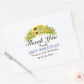 Sticker Rond Merci tournesol (Enveloppe)