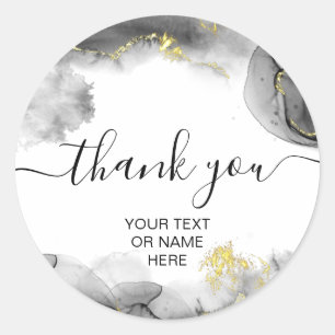 Sticker Rond Merci typographie minimaliste blush rose logo cl