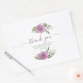 Sticker Rond Merci typographie prairie fleurs sauvages pastel (Enveloppe)