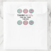 Sticker Rond Merci un cadeau d'appréciation de professeur en re (Sac)