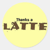 Sticker Rond Merci Un Latte (Devant)
