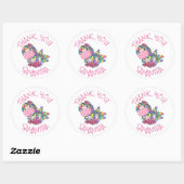 Sticker Rond Merci Unicorn Party Purple (Feuille)