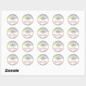 Sticker rond Merci Unicorne (Feuille)