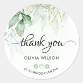 Sticker Rond Merci vert (Devant)