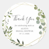 Sticker Rond Merci Vert Fête des mariées Feuille (Devant)