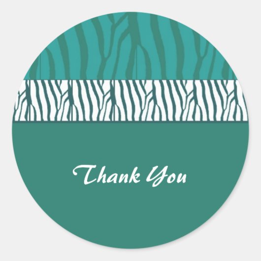 Sticker Rond Merci vert turquoise (Devant)