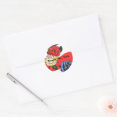 Sticker Rond Merci Vets Rouge Blanc & Bleu Drapeau / Rose Stick (Enveloppe)