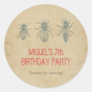 Sticker Rond Merci vintage de cadeaux d'anniversaire de enfant