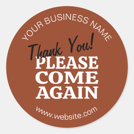 Sticker Rond Merci Vintage en terre cuite (Devant)
