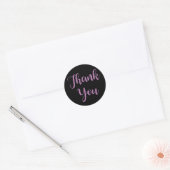 Sticker Rond Merci violet et noir - Mariage, affaires (Enveloppe)