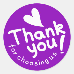 Sticker Rond Merci Violet Pour Nous Choisir