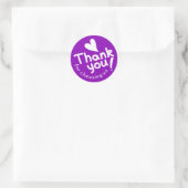 Sticker Rond Merci Violet Pour Nous Choisir (Sac)