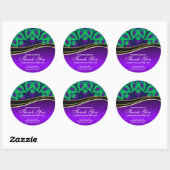 Sticker rond Merci violet vert délice (Feuille)