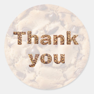 Sticker Rond Merci votre texte Cookie