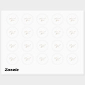 Sticker Rond Merci White Gold Favoriser (Feuille)