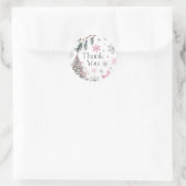 Sticker Rond Merci Winter Wonderland Rose (Sac)