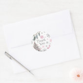 Sticker Rond Merci Winter Wonderland Rose (Enveloppe)