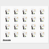 Sticker Rond Merci Witch Baby shower Halloween (Feuille)