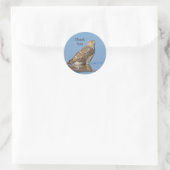 Sticker Rond Merci Young Hawk Beau Raptor Oiseau sauvage (Sac)