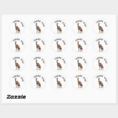 Sticker Rond Merci Zebra personnalisable (Feuille)