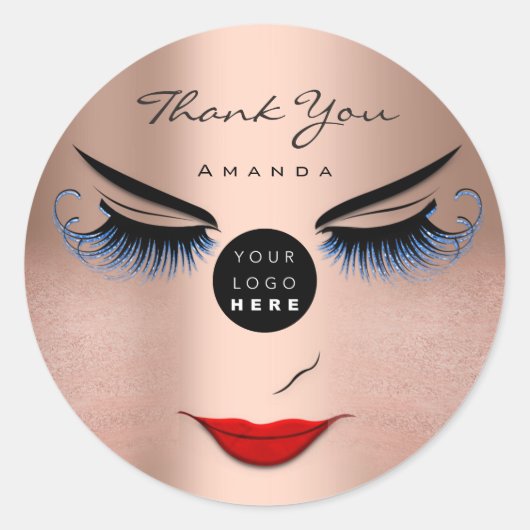 Sticker Rond MerciName Eyelash Sweet 16th Rose Logo Qr Code (Devant)