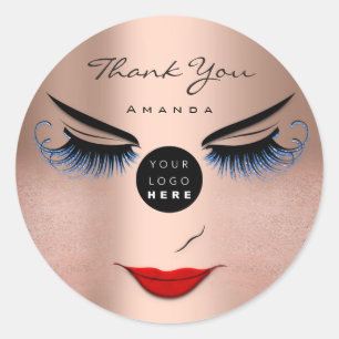 Sticker Rond MerciName Eyelash Sweet 16th Rose Logo Qr Code