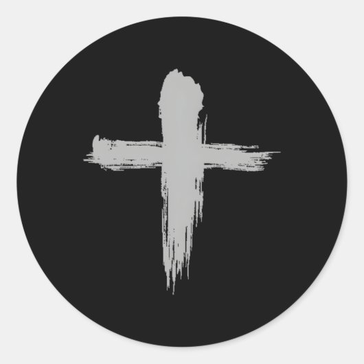 Sticker Rond Mercredi des cendres Christian Lent Cross Bénédict (Devant)