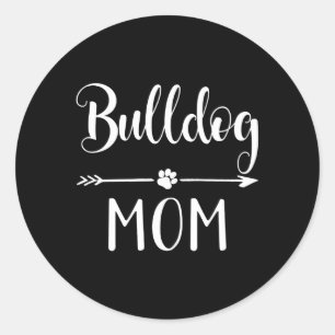 Sticker Rond Mère anglaise French American Bulldog
