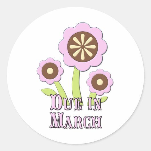 Sticker Rond Mère attendue en mars (Devant)