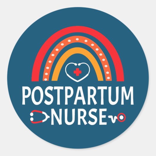 Sticker Rond Mère Bébé Infirmière Postpartum Infirmière Cadeaux (Devant)