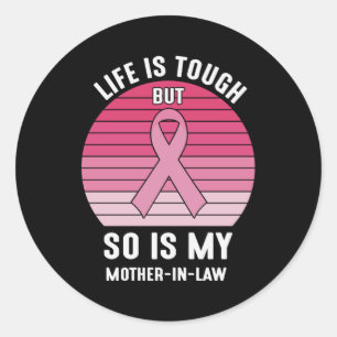 Sticker Rond Mère belle-famille guerrière contre le cancer du s