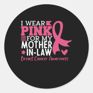 Sticker Rond Mère belle-famille guerrière contre le cancer du s