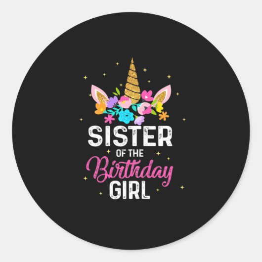 Sticker Rond Mère cadeau | Soeur De La Fille Anniversaire Anniv (Devant)
