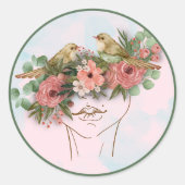 Sticker Rond Mère : cœur de la maison (Devant)