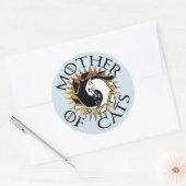 Sticker Rond Mère d'autocollant rond de chats (Enveloppe)