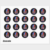 Sticker Rond Mère de baseball Drapeau américain Mère (Feuille)