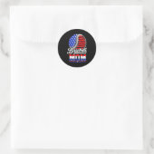 Sticker Rond Mère de baseball Drapeau américain Mère (Sac)