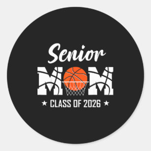 Sticker Rond Mère de basketteuse senior fière promotion 2026
