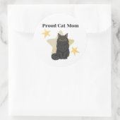 Sticker Rond Mère de chat fière thème étoiles (Sac)