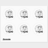 Sticker Rond Mère de Dieu Rage Face Mème comique (Feuille)
