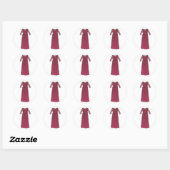 Sticker Rond Mère de la robe de mariée Mariage fête de mariée (Feuille)