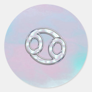 Sticker Rond Mère de Pearl Style Cancer Zodiac Signal Décor