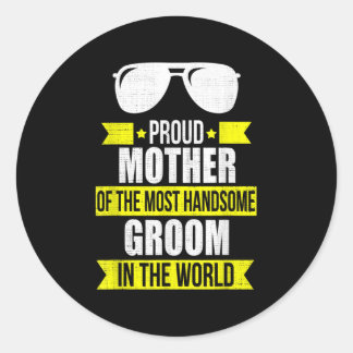 Sticker Rond Mère Du Beau Mariage Groom Bridegroom