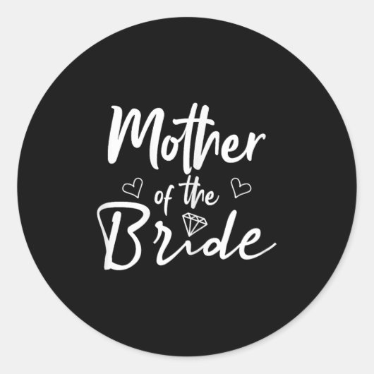 Sticker Rond Mère Du Mariage De Mariée (Devant)
