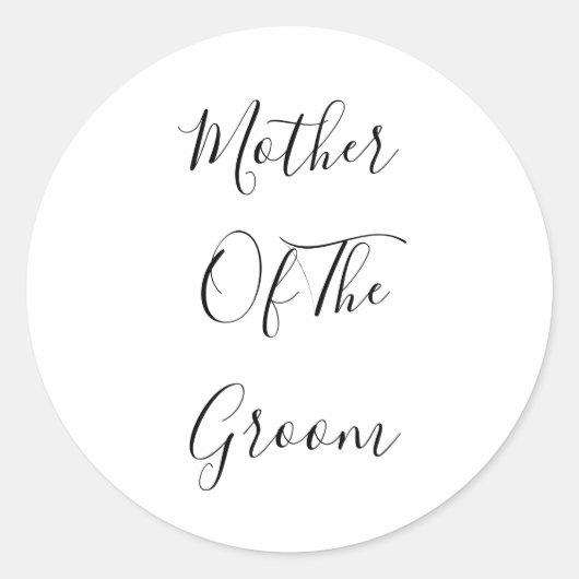 Sticker Rond Mère du marié Déco élégante et classe 2023 (Devant)