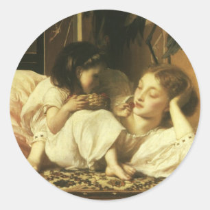 Sticker Rond Mère et Enfant (alias Cerises) de Lord Leighton